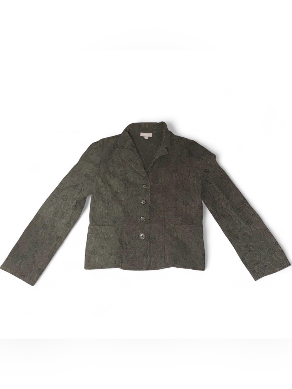 croft & barrow Olive Green Textured Button-Front Blazer